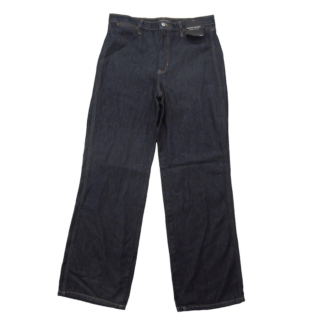 Banana Republic Jeans Womens 31L Blue High Rise Wide Leg Premium Denim New